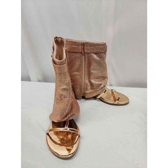 Cape Robbin Size 7 Rose Gold SHILOHA Ladies Sandals Rhinestone - Picture 3 of 12
